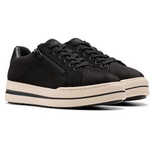 NEW Clarks Sneakers Audreigh Sky Black Sneakers size 7W